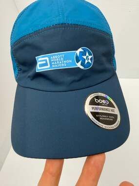 BOCO Gear World Marathon Majors 6 Star Running Hat Blue Cadence Cap NWT